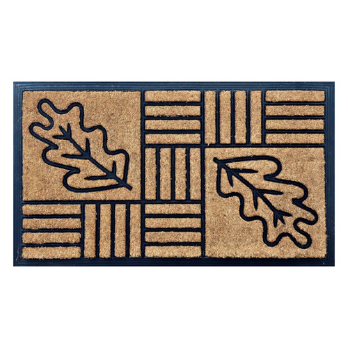 Leaves Rubber & Coir Half Moon Doormat
