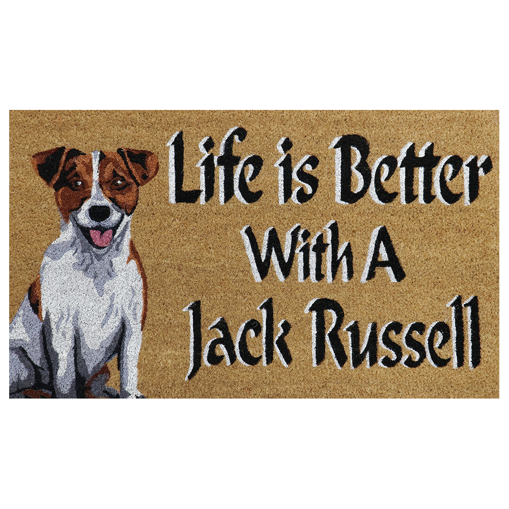Life is Better With a Jack Russell Coir Doormat