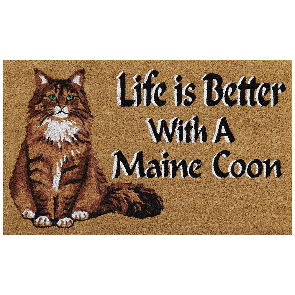 Life is Better With a Maine Coon Coir Doormat