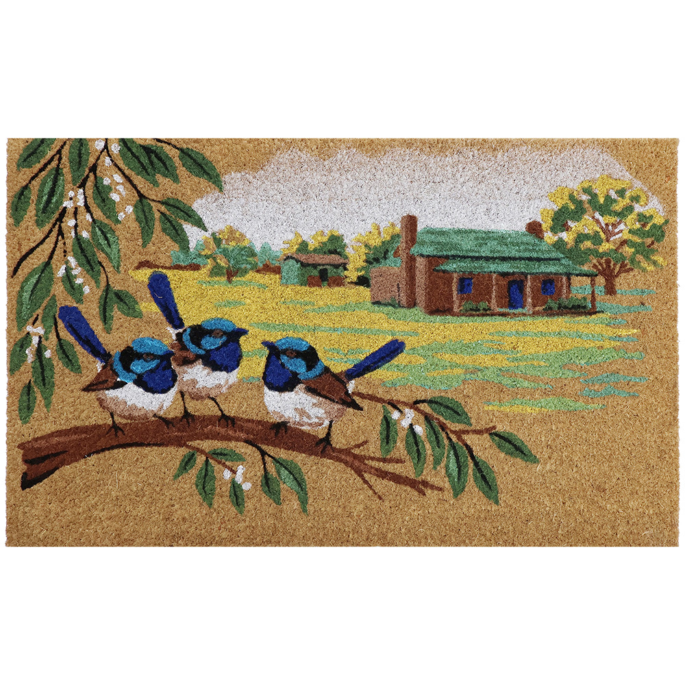 Blue Wren Coir Doormat