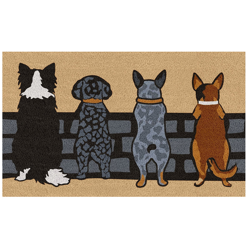 Dog On Fence Coir Doormat