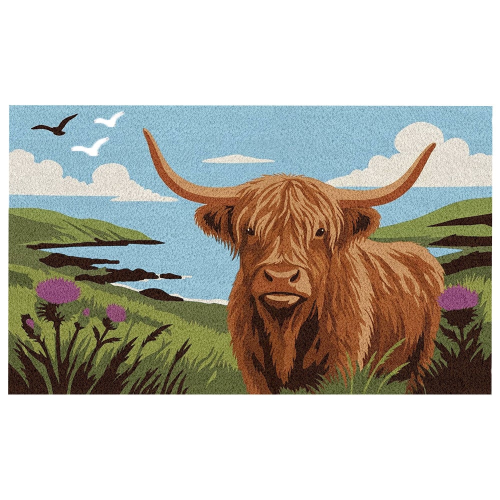 Highland Cow Coir Doormat