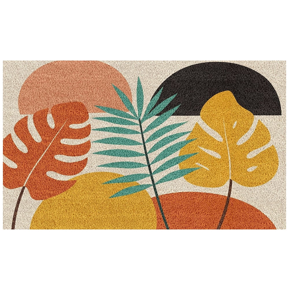 Modern Leaves Coir Doormat