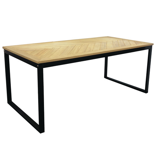 Hartman Natural Herringbone Wooden Outdoor Dining Table & Reviews