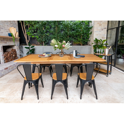 Hartman Natural Lyon Wooden Extendable, Outdoor Table With Umbrella Hole Bunnings