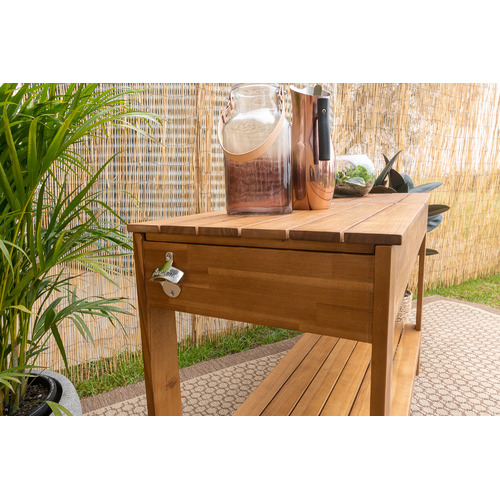 Outdoor bar table store with storage