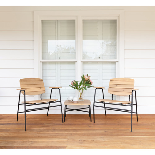 2 Seater Cannae Acacia Wood Outdoor Lounge Set