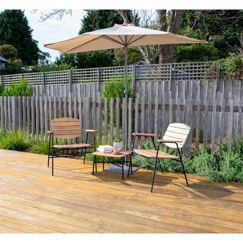 2 Seater Cannae Acacia Wood Outdoor Lounge Set