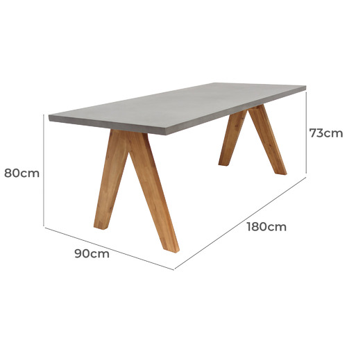 Hartman Delta Cement Top Outdoor Dining Table Temple & ster