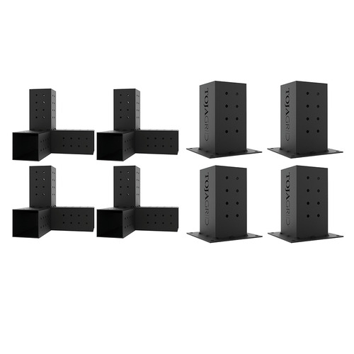 Toja Grid Wall Mount 8 Pergola Bracket & Rectangular Shade Sail Set