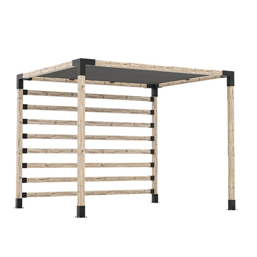 Toja Grid Post Wall Pergola Bracket & Rectangular Shade Sail Set
