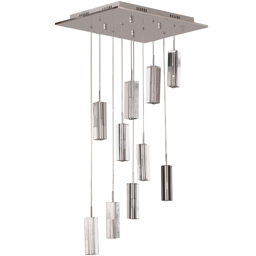 Cubo Square 10 Light Pendant in Clear