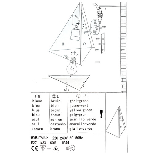 Pyramid Wall Light Large