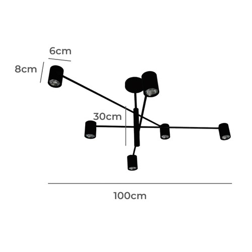 Pelo Black/White Suspension Pendant