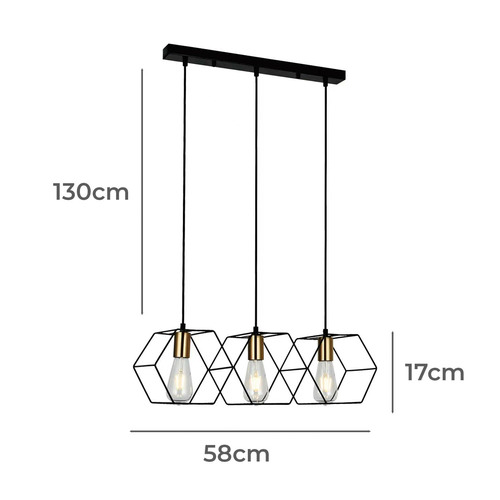 Sallust 3 Light Steel Pendant