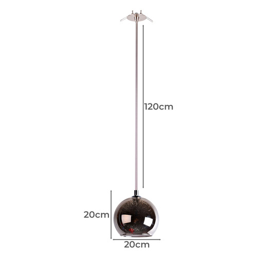 Chrome Meteor 1 Light Glass Pendant