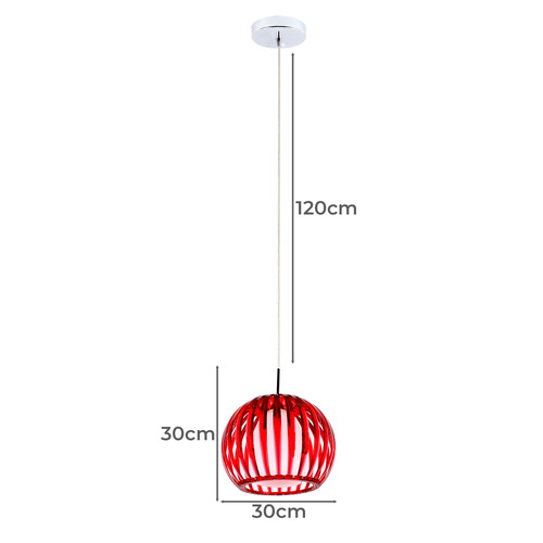 Red Lupo Acrylic & Glass Pendant Light