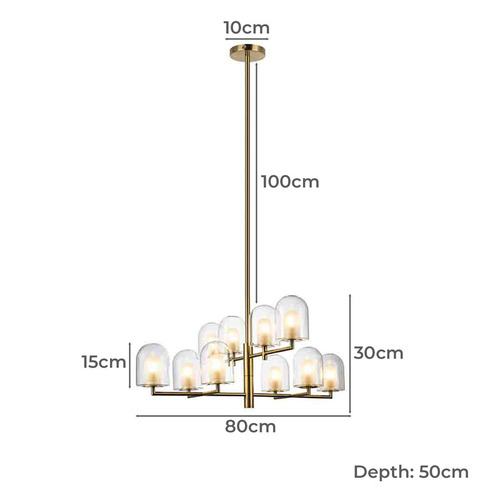 Blanca 10 Light Glass Pendant