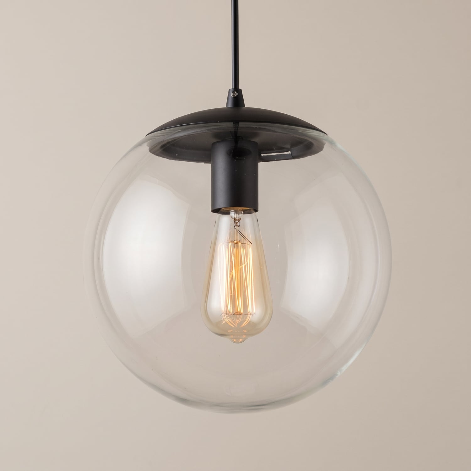 Sfera Black Glass Pendant Light