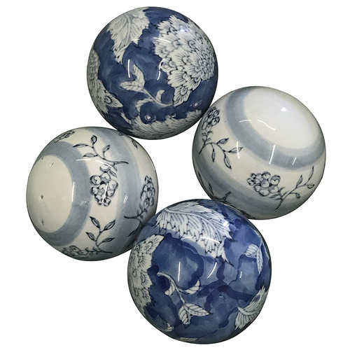 Elegant Designs 4 Piece Floral Ceramic Decorative Ball Set | Temple ...