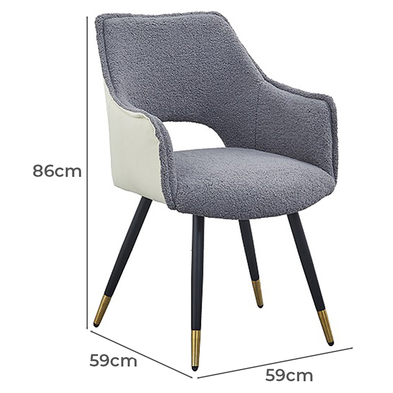 Grey & Cream Quillon Dining Chair