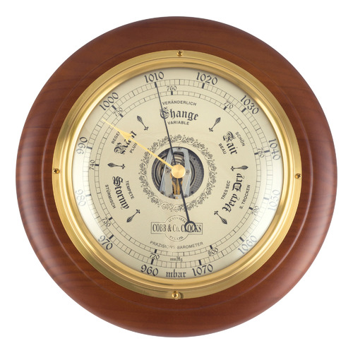 28cm Satin Finish Pine Wood Barometer | Temple & Webster