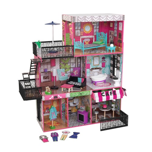  KidKraft Brooklyn's Loft Wooden Dollhouse with 25