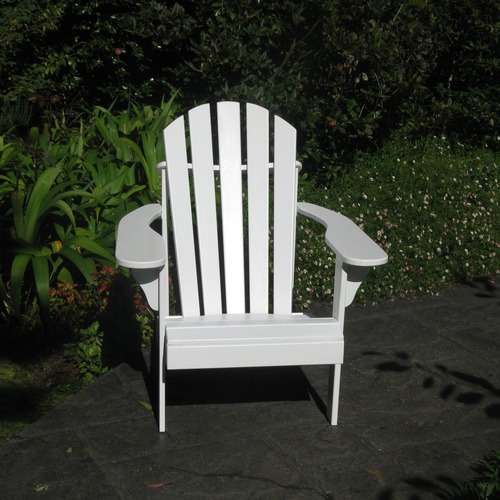 PorchPerfection White Hampton Style Hardwood Adirondack Chair | Temple ...