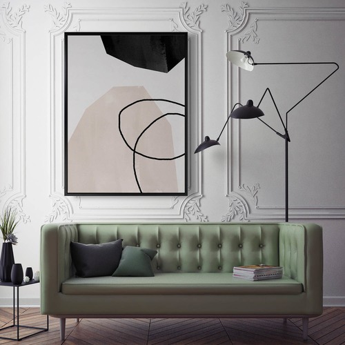 Taupe Hex II Canvas Wall Art