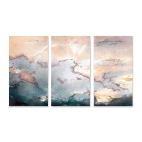 A La Mode Studio Above Stretched Canvas Wall Art Triptych | Temple ...