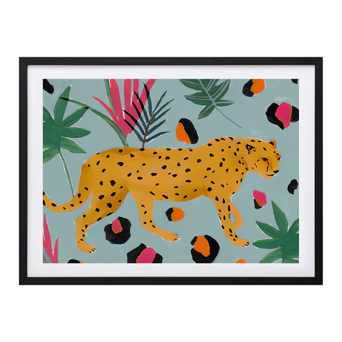 Walking Cheetah Printed Wall Art Temple Webster