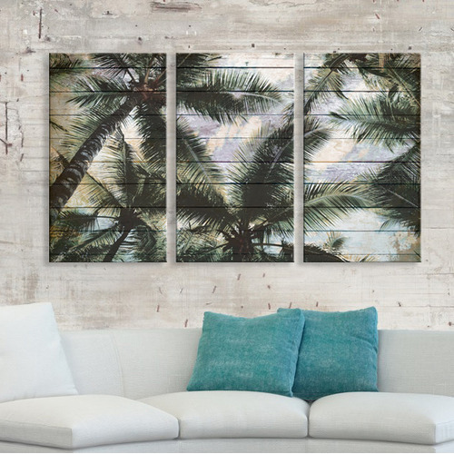 A La Mode Studio Shaded Palms Triptych | Temple & Webster