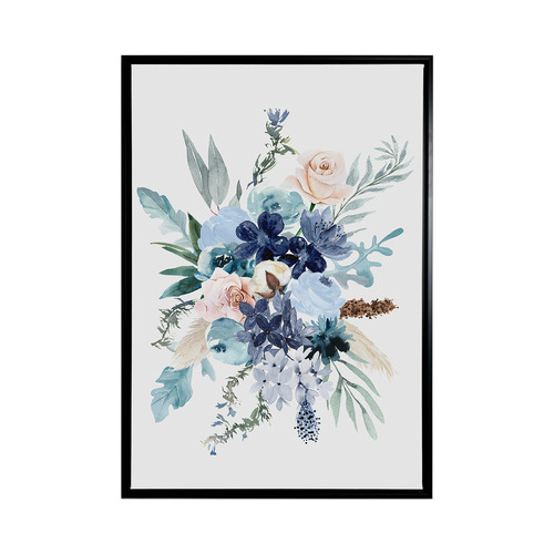 Blue Blooms II Framed Canvas Wall Art