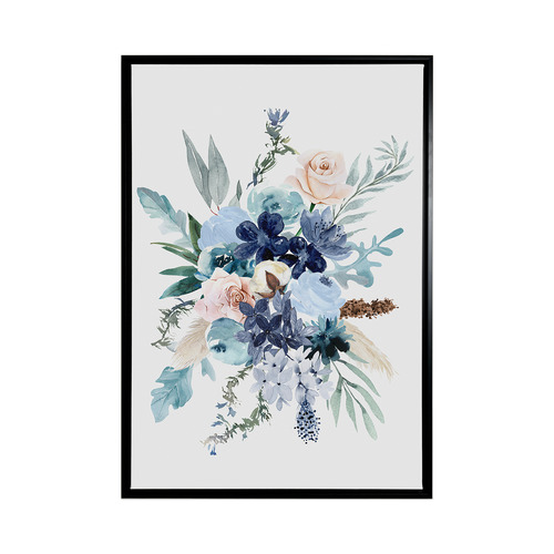 Blue Blooms II Framed Canvas Wall Art