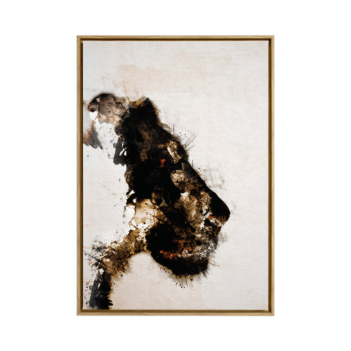 Lioness Contour Framed Canvas Wall Art