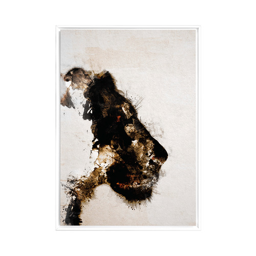 Lioness Contour Framed Canvas Wall Art