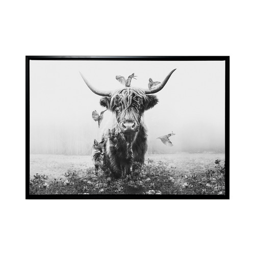 White Highlander Framed Canvas Wall Art
