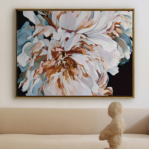 Layered Petals Framed Canvas Wall Art