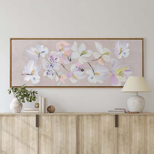 Veil of Flowers Framed Canvas Wall Art