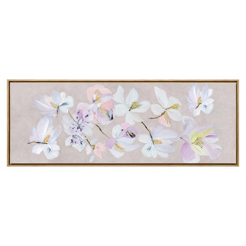Veil of Flowers Framed Canvas Wall Art