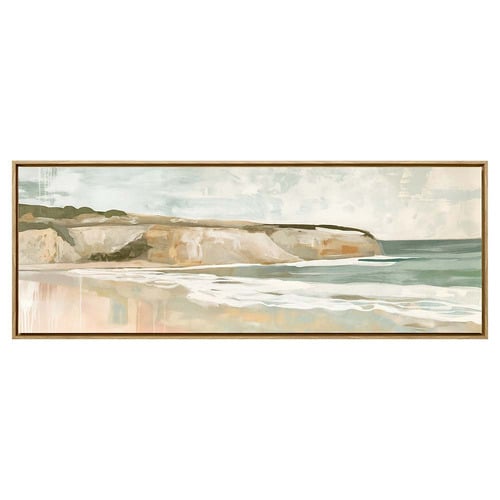 Beach Cliff I Framed Canvas Wall Art