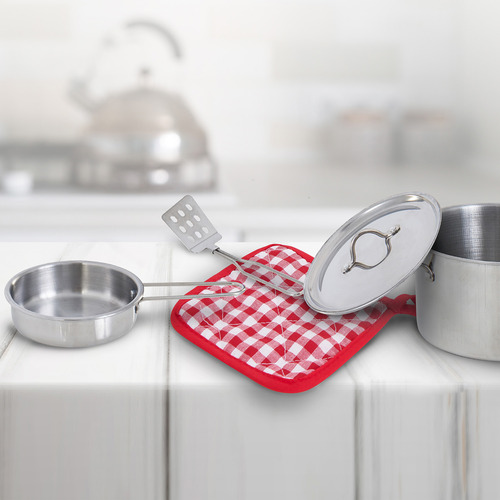 11 Piece Yolandah Stainless Steel Cookware Play Set