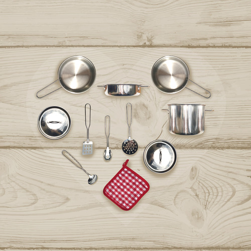 11 Piece Yolandah Stainless Steel Cookware Play Set