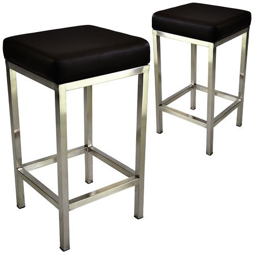 brushed metal bar stool