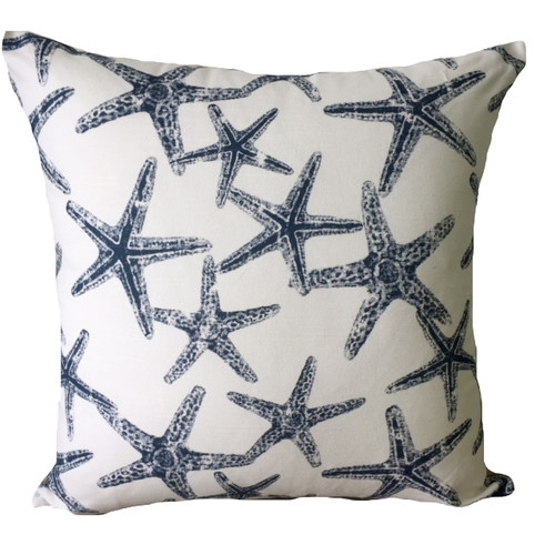 Vintage Beach Shack Starfish Indigo Cushion | Temple & Webster