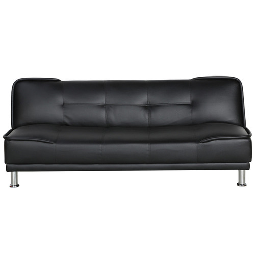 Black Lindy Faux Leather Sofa Bed, Faux Leather Loveseat Sofa Bed