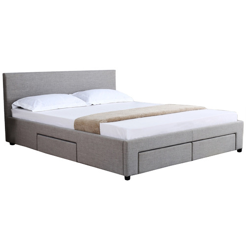 Grey Robertson Upholstered Bed with Storage