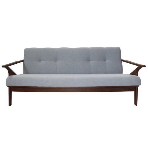 Light Grey Bismark 3 Seater Upholstered Sofa