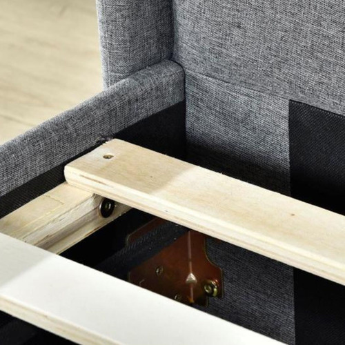 Grey Boston Linen-Blend Bed