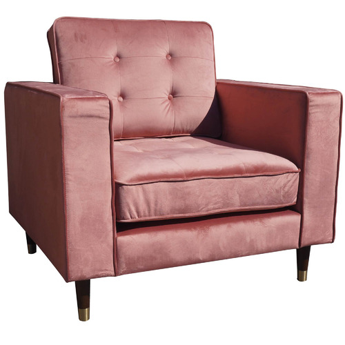 Mikasa Furniture Pink Cherry Velvet Armchair | Temple & Webster